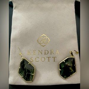 KENDRA SCOTT Dunn Large Drop Sage Mica Earrings